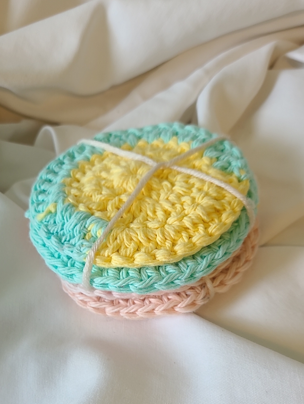 Handmade Crochet Cotton Face Rounds Set Of 6 By Grey Dove Creations